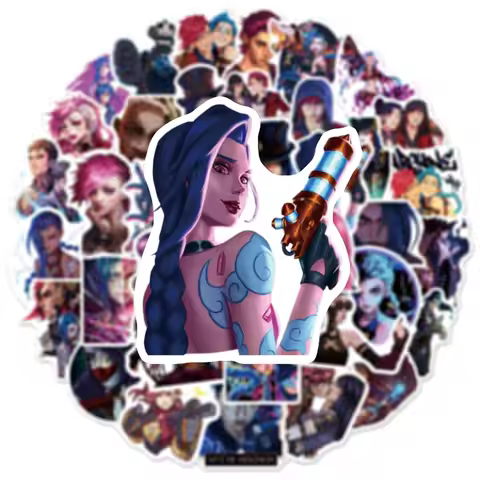 50PCS Arcane League of Legends Stickers Cool Game Animation LOL Decals Scrapbook Luggage Laptop Phon