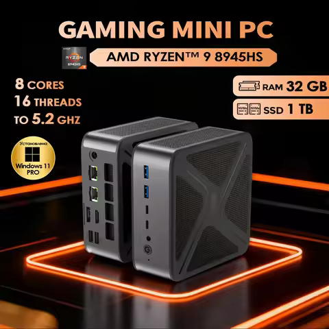 SZBOX GH8 AMD Ryzen 9 8945HS Mini PC DDR5 5600MT/s M.2 NVMe SSD WiFi6 BT5.2 Dual 2.5G LAN Win11 Pro 