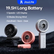 JisuLife Handheld Fan Life7 Mini Fan Portable Rechargeable Fans 5000mAh 19.5h Cooling Time Foldable 