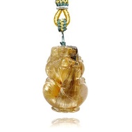 【正佳珠寶】金鈦晶 頂級淨透滿絲母礦貔貅 34.8g 金鈦晶吊墜