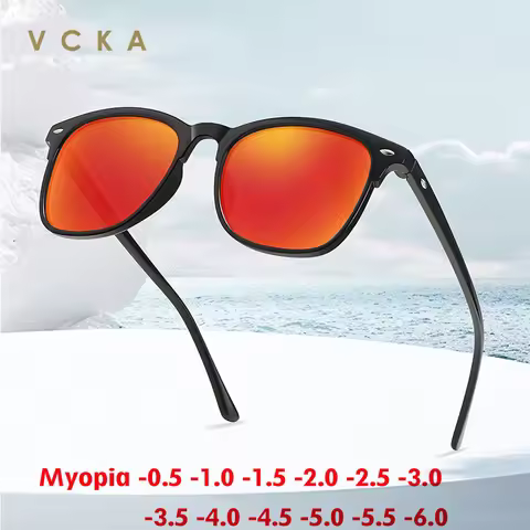 VCKA Big Frame Myopia Sunglasses TR90 Men Women Fashion Polarized Eyewear Driving Custom Prescriptio