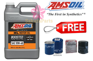 (MADE IN USA) Amsoil 100% Synthetic XL BOOSTED 10w40 Synthetic Engine Oil 4L + FREE OIL FILTER