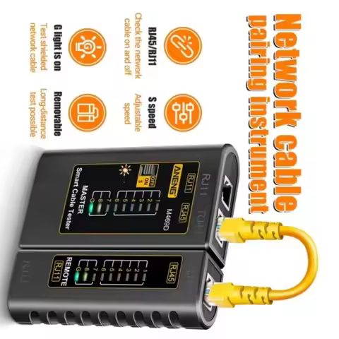 ANENG M469D Network Cable Tester LAN Telephone Line Test Tool for RJ45 RJ11 RJ12 CAT5 CAT6 UTP Netwo