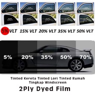 2Ply Dyed Black UV Tinted Window Tinted Cermin Tinted Kereta/Rumah Tingkap Windscreen Direct Factory