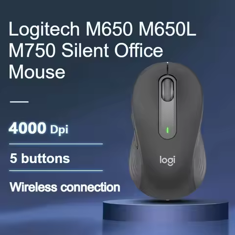 Logitech M650/M650L/M750 Wireless Silent Mouse Ergonomic with Smooth Scroll for Laptop PC Plug and P