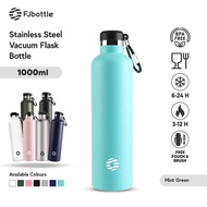 FJbottle - Stainless Steel Drinking Bottle with Carabiner 1 Liter