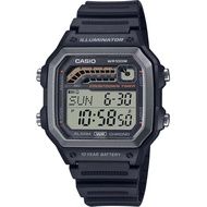 Casio แบตเตอรี่ 10 ปี กันน้ำ100m นาฬิกาข้อมือผู้ชาย สายเรซิน รุ่น WS-1600H ของแท้ประกันศูนย์ CMG