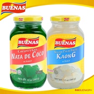 Buenas Nata De Coco (Green) and Kaong (White) 12oz Set