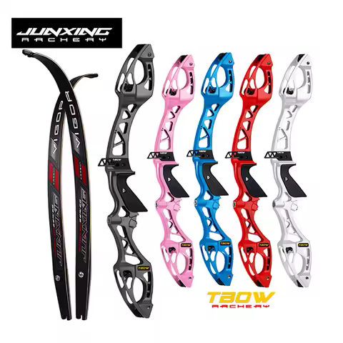 JUNXING H8 Recurve Bow 25 Inches Right Hand Bow Riser Aluminum F Interface 20-40 Lbs Limbs for Arche