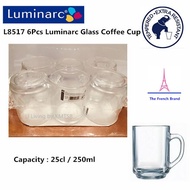6Pcs Luminarc  Stackable Mug / Glass Coffee Cup / Mug / Cawan Luminarc 25cl / 250ml
