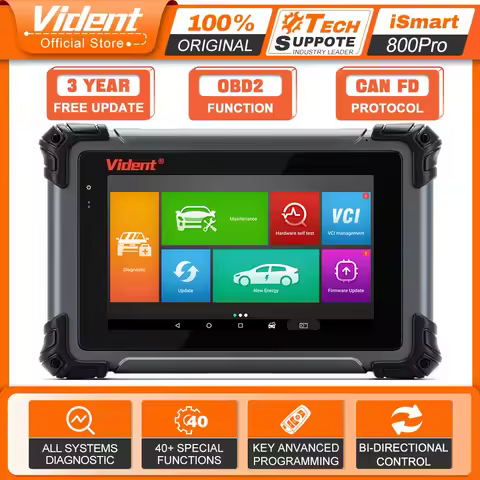VIDENT iSmart800 Pro Car Diagnostic All Systems Automotive Scanner Bi-directional Control Key Progra
