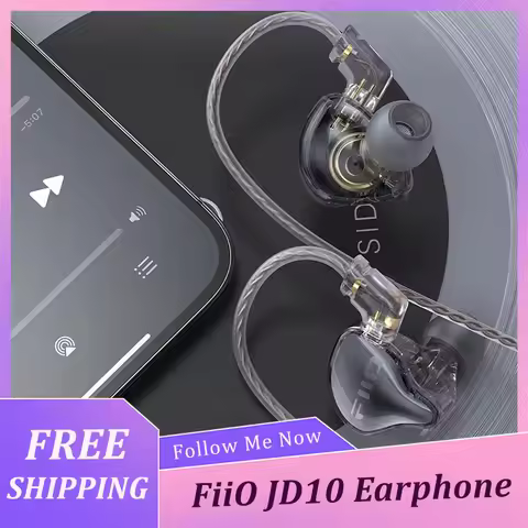 FiiO JD10 3.5mm / Type-C Wired In-Ear Earphone Hi-Res Audio HIFI Bass Stereo Music Earbuds Sport Gam