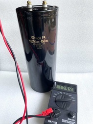 CAPACITOR 18000UF 450V คาปาซิเตอร์แบบขันสกรู Hitachi สินค้าใหม่ขนาด9x23.5CM สีดำ Cหัวน็อต C18000UF 4