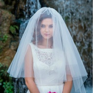 Dk029 Short Style Trimmed Double-Layer Veil Bridal White Ivory Soft Net Style with Comb 888LYAJIE251