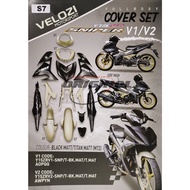 VELOZI Full Cover Set For YAMAHA Y15ZR V1 V2 SNIPER BLACK MATT / TITAN MATT (MT2)