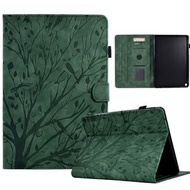 全城熱賣 - 適用於Amazon Fire HD 10 Plus / HD 10 2021 發財樹壓花PU平板殼帶智能休眠（綠色）