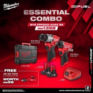 Milwaukee M12 M12FPPA2-402X Essential Combo M12FPD2 Impact Drill + M12FID2 Impact Driver Combo