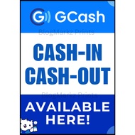 GCash Cash In Cash Out - GCash Signage - GCash Rates Cash In Cash Out - Laminated Signage - A4 Size