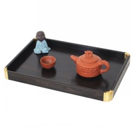Tray Wooden Redwood Purple Sandalwood Tea Tray Inlaid Copper Fruit Tray Solid Wood Writing Tray Serv