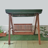 Canopy Wooden 2 Seater Swing (Garden Wood Swing with Cover) / Buaian Kayu Meranti