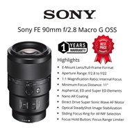 SONY FE 90MM F/2.8 MACRO G OSS ORIGINAL (1 YEARS WARRANTY) E MOUNT FULL FRAME FORMAT 90MM F/2.8 MACR