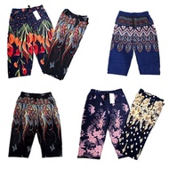 WOMEN CASUAL 3 QUARTER PANTS FREE SIZE STRETCHABLE WAIST MIX FLOWER.
