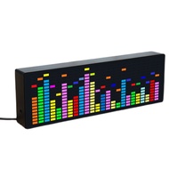 LED music Spectrum rhythm lights voice sensor 1624 RGB atmosphere level indicator with clock display
