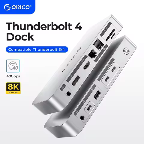 ORICO Thunderbolt 4 Docking Station Type C to HDMI-Compatible Adapter 8K@30Hz USB 3.2 Gen2 HUB Split