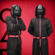 Squid Game Black Guard Officer Costume for Men and Women Squid Game Halloween Team building
