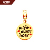 Top Cash Jewellery 916 Gold "Wife, Mom, Boss" Charm