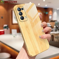 Jinsouwe Phone Case Casing For OPPO Reno 5 5G OPPO Reno 5 Pro 5G OPPO Reno 6 5G Case For Boys Girls Cartoon Wood Grain All-inclusive Film Hard Case Cover