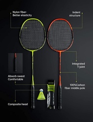 ONIX Badminton Racket Set  (2 Rackets) and 1 Tube of Mavis Shuttlecock Badminton Combo Set