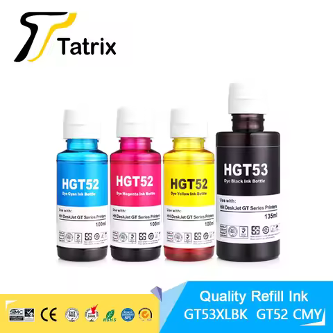 Tatrix Refill Dye Ink Kit For HP GT53XL GT52 For HP Ink Tank 319/410/419,Smart Tank 500/502/508/511/