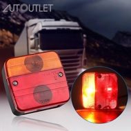 AUTOUTLET 2pcs 12V Rear Lights Lamps Trailer Truck Van Caravan E-mark Signal Indicator Tail Brake Li