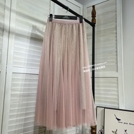 Cao Cấp Chữ A Midi Đầm Nữ Mùa Xuân Mùa Thu Sáng Lụa Vải Xếp Đầm Chi Tiết Nửa Chiều Dài Váy Muslin