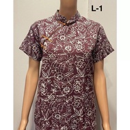 (READY STOCK) SW0088CSHB2 Traditional Hand block Printed Batik Lady Cheongsam Blouse Made In Malaysi