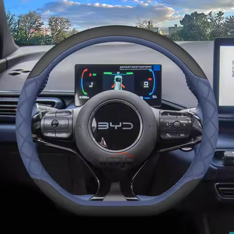 Leather Car Steering Wheel Cover for BYD Sealion 7 King Song Plus Dolphin Mini Song Pro Seagull Seal