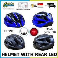 Helmet With Rear LED Light Protective Head Gear Bicycle / Ebike / EScooter Carbon Design