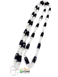 สร้อยคอนิล หนา 4 มิล สร้อยคอเงินแท้ พลอยนิลแท้ ยาว 24 นิ้ว YTG-10296