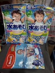 （全走）Moony  Pokemon 水あそび 游泳褲 12-22kg  (送Huggies L 碼一條土