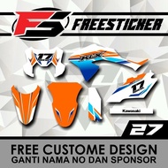 DECAL KLX 150 BF PUTIH ORANGE BIRU REDBULL