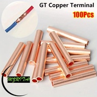 MARITA1 100Pcs GT Copper Terminal Connecting Tube, Brass Cable Connector Kit Wire Terminal Crimp, Bo