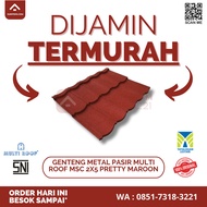 Genteng Metal Pasir Multi Roof MSC 2 x 5 Pretty Maroon TERMURAH