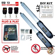 DIY KIT - E9 13 ( FULL SET )  2CH 433MHZ SWING AND FOLDING ARM AUTO GATE SYSTEM