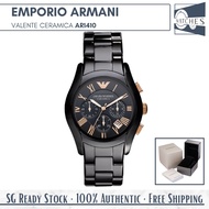 (SG LOCAL) Emporio Armani AR1410 Valente Ceramica Chronograph Ceramic Strap Men Watch