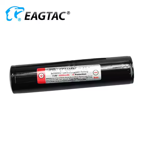 EAGTAC 2x32650 7.4V 6000mAh (R44) Protected Li-ion Battery Pack Brass Button Top for EAGTAC MX25L2 M