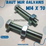 M14 X 70 WHITE BOLT NUT M14x70 BMP M14 x 70mm GALVANIZED HEX