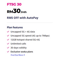 YES 5G Prepaid FT30 Add On Rm1 999Gb