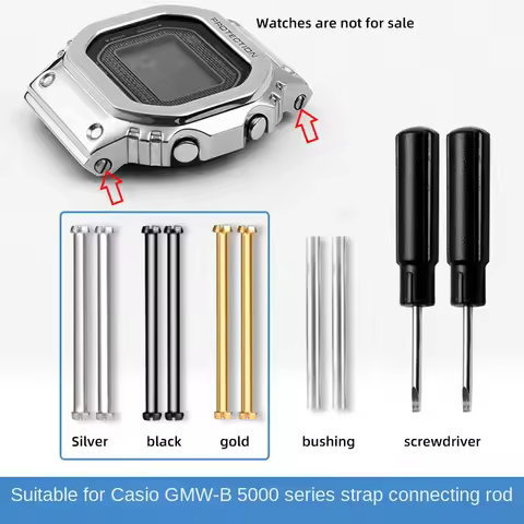 GMW-B5000 Watch Strap Connecting Rods for Casio G-SHOCK 3459 GMW-B5000 Screw Tube Pin With Tool Repl