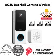 AOSU Video Doorbell SE Wireless Camera, Head-to-Toe, Package Detection, 2.4G WiFi,Alexa & Google Ass